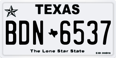 TX license plate BDN6537