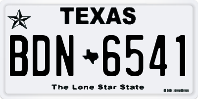 TX license plate BDN6541