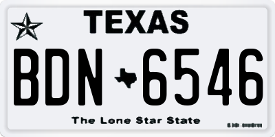 TX license plate BDN6546
