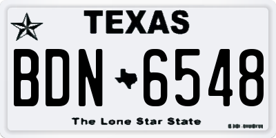 TX license plate BDN6548