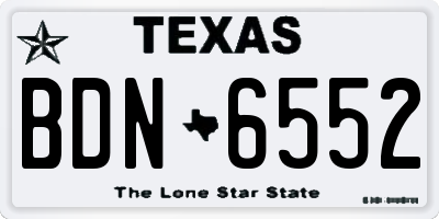 TX license plate BDN6552