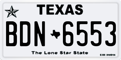 TX license plate BDN6553