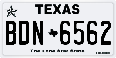 TX license plate BDN6562