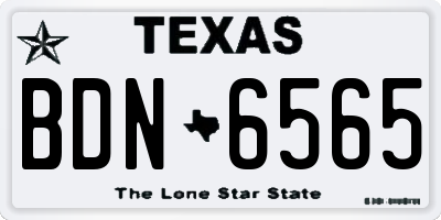 TX license plate BDN6565