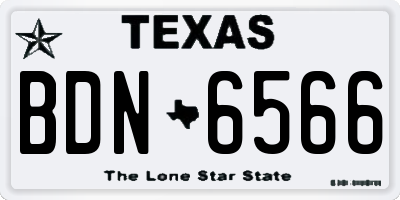 TX license plate BDN6566