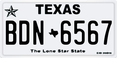 TX license plate BDN6567