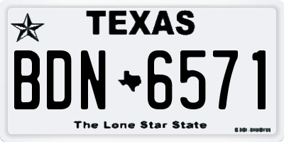 TX license plate BDN6571