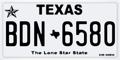 TX license plate BDN6580