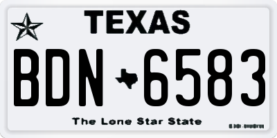 TX license plate BDN6583