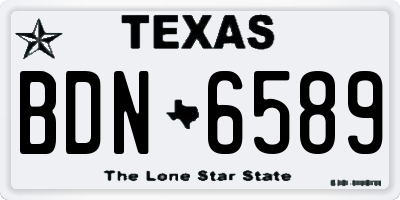 TX license plate BDN6589