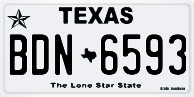 TX license plate BDN6593