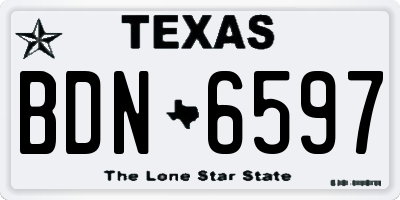 TX license plate BDN6597