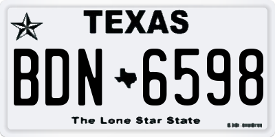 TX license plate BDN6598
