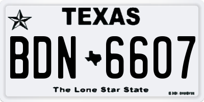 TX license plate BDN6607