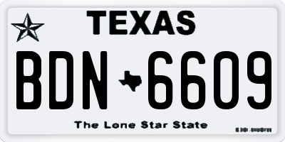 TX license plate BDN6609