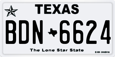 TX license plate BDN6624