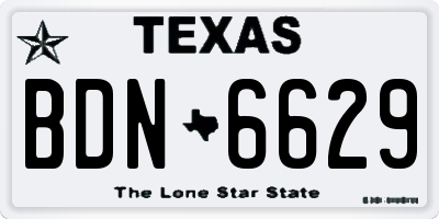 TX license plate BDN6629