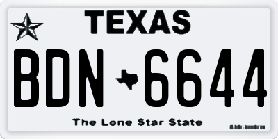 TX license plate BDN6644