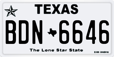 TX license plate BDN6646