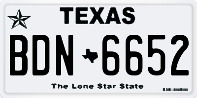 TX license plate BDN6652
