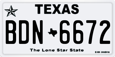 TX license plate BDN6672