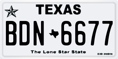 TX license plate BDN6677