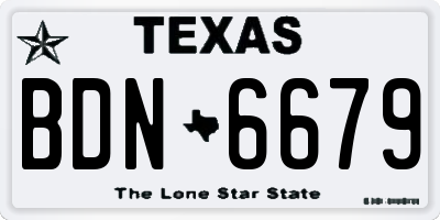 TX license plate BDN6679