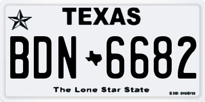 TX license plate BDN6682