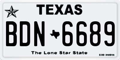 TX license plate BDN6689