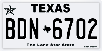 TX license plate BDN6702