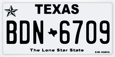 TX license plate BDN6709