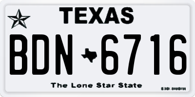 TX license plate BDN6716