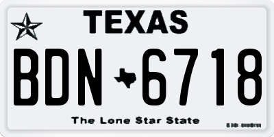 TX license plate BDN6718