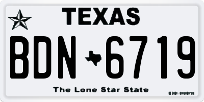 TX license plate BDN6719