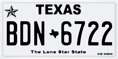 TX license plate BDN6722