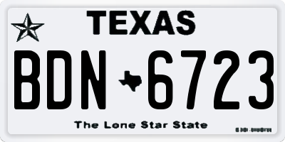 TX license plate BDN6723
