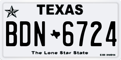 TX license plate BDN6724