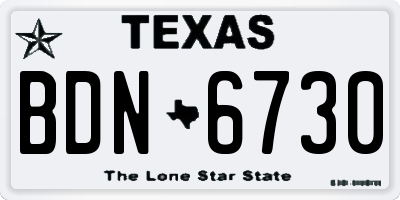 TX license plate BDN6730