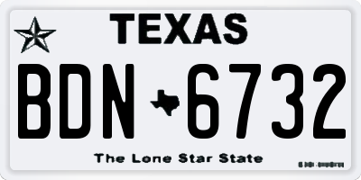TX license plate BDN6732