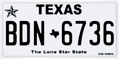 TX license plate BDN6736