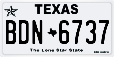 TX license plate BDN6737