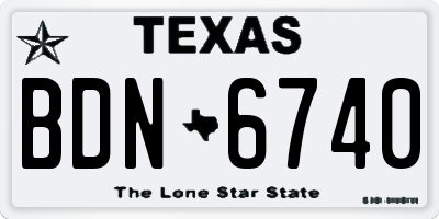 TX license plate BDN6740
