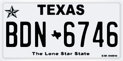 TX license plate BDN6746