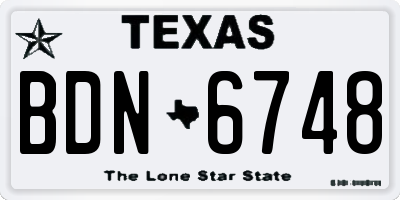 TX license plate BDN6748