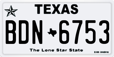 TX license plate BDN6753
