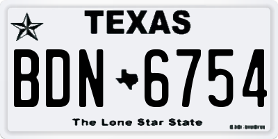 TX license plate BDN6754