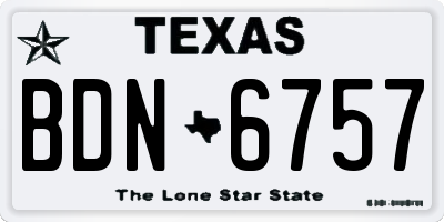 TX license plate BDN6757