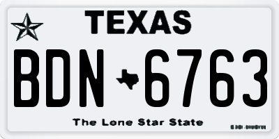 TX license plate BDN6763