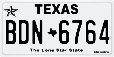 TX license plate BDN6764