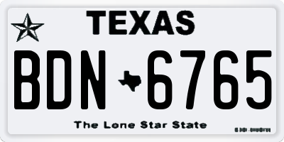 TX license plate BDN6765